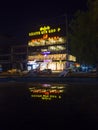 Night View of Modern Building with Stores at Palestine Street in Baghdad Royalty Free Stock Photo