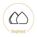 Baghdad, Iraq Vector Line Icon