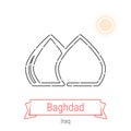 Baghdad, Iraq Vector Line Icon