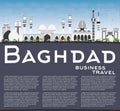 Baghdad Skyline with Gray Buildings, Blue Sky and Copy Space. Royalty Free Stock Photo