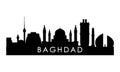 Baghdad skyline silhouette. Royalty Free Stock Photo
