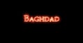 Baghdad written with fire. Loop