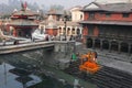 Bagmati river and rituals in Pashupatinath temple Royalty Free Stock Photo