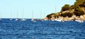 Bagnaia town, in Elba Island, Italy, shore and boats Royalty Free Stock Photo