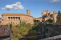 Bagnaia, Viterbo, Lazio, Italy: cityscape of the medieval village with the ancient Ducal Palace anf the old church San Giovanni