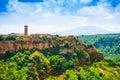 Bagnoregio town side view Royalty Free Stock Photo