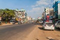 BAGO, MYANMAR - DECEMBER 10, 2016: Traffic on the main road Yangon-Mandalay in Bag