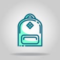 Bagpack icon or logo in twotone