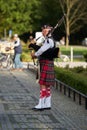 Bagpipe player in Swinoujscie in Poland Royalty Free Stock Photo