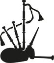Bagpipe silhouette music Royalty Free Stock Photo
