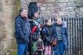 Bagpiper on streets of Edinburgh Royalty Free Stock Photo