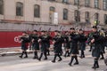 Bagpipers in the St. Patrick` Day parade Royalty Free Stock Photo