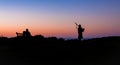 Bagpipes at Dusk at Spanish Bay Royalty Free Stock Photo