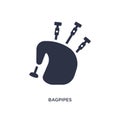 bagpipes icon on white background. Simple element illustration from music concept