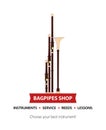 Bagpipes logo emblem with menu for Music shop