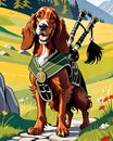 Bagpipes music Irish national celebration dog