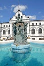 BAGRATIONOVSK, RUSSIA. The sculptural group of the fountain on the territory of the temple of Faith, Hope, Lyubov and their mother