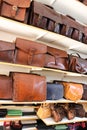 Bags, briefcases, wallets and belts made of genuine leather Royalty Free Stock Photo