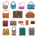 Bags colored icons set Royalty Free Stock Photo