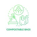 Bags from compostable materials concept icon