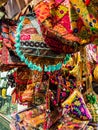 Bags on the flea market in Rishikesh Royalty Free Stock Photo