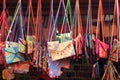 Bags on the flea market in Rishikesh Royalty Free Stock Photo