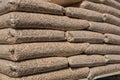 Wooden biomass in bags Royalty Free Stock Photo