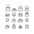 Bags icons. women bags icons, bags shop icons.