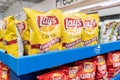 Bags of Lay`s brand potato chips for sale Royalty Free Stock Photo