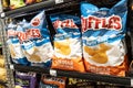 Bags of Ruffles brand potato chips snacks for sale