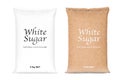 Bags of White Refined Sugar. 3d Rendering Royalty Free Stock Photo