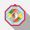 Bagua mirror with yin yang symbol.