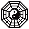 Bagua Trigrams Yin Yang Black and White vector Illustration