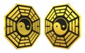 Bagua Yin Yang symbol golden sign