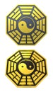 Bagua Yin Yang symbol golden sign