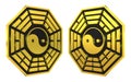 Bagua Yin Yang symbol golden sign