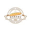 Baguette Bakery and Dessert Logo, Sign, Icon, Emblem, Flat Vector Design