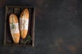 Baguette bread with rosemary