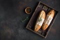 Baguette bread with rosemary