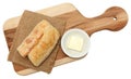 Baguette and Butter on Cutting Board