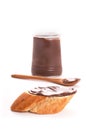 Baguette with cocolate spread Royalty Free Stock Photo