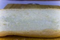 Baguette cut in half, Baguette bread, French bread, Organic baguette francese Royalty Free Stock Photo