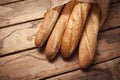 Baguette group french traditional bakery Royalty Free Stock Photo