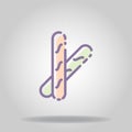 Baguette icon or logo in pastel color