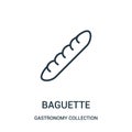 baguette icon vector from gastronomy collection collection. Thin line baguette outline icon vector illustration