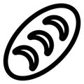 Baguette Outline bold Vector Icon which can be easily modified or Edited