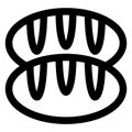 Baguette Outline bold Vector Icon which can be easily modified or Edited
