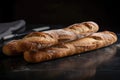 baguette, sliced into thin and crispy slices, perfect match with cheese or charcuterie plate