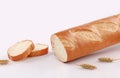 Baguette slices on white background Royalty Free Stock Photo