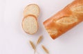 Baguette slices on white background Royalty Free Stock Photo